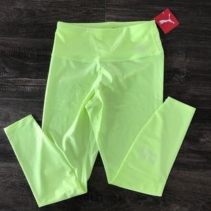 Puma Leggings- New  Neon Yellow- medium